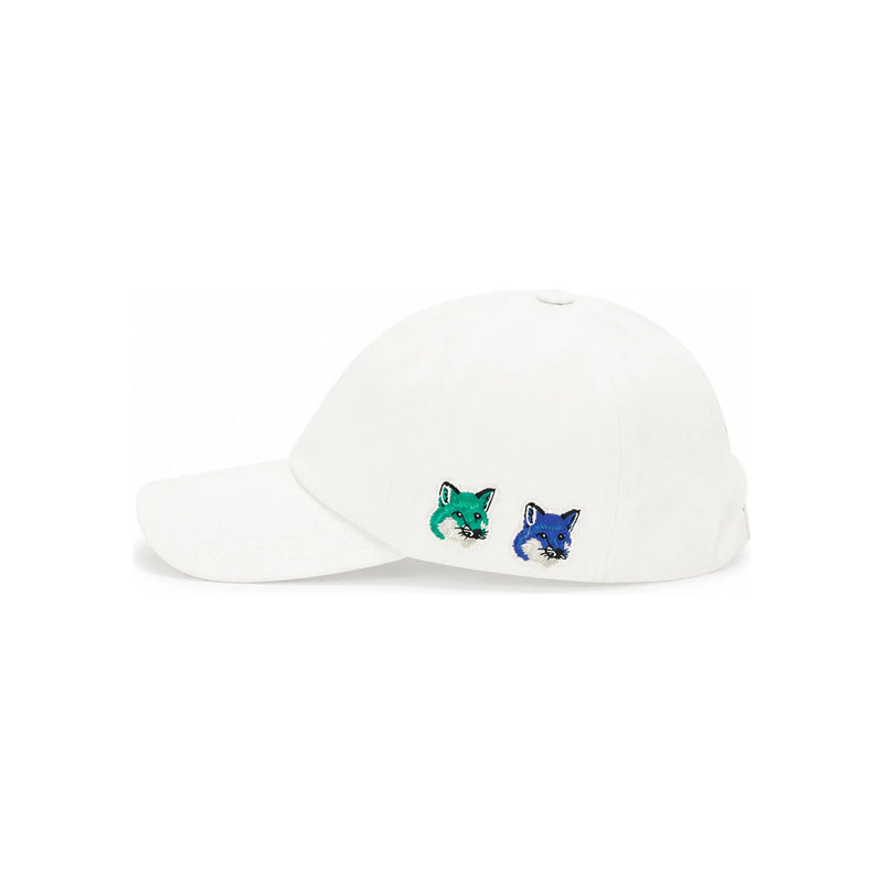 Maison Kitsune Double Fox Head Logo Cotton Baseball Cap Unis KU06101 WW0007 P101