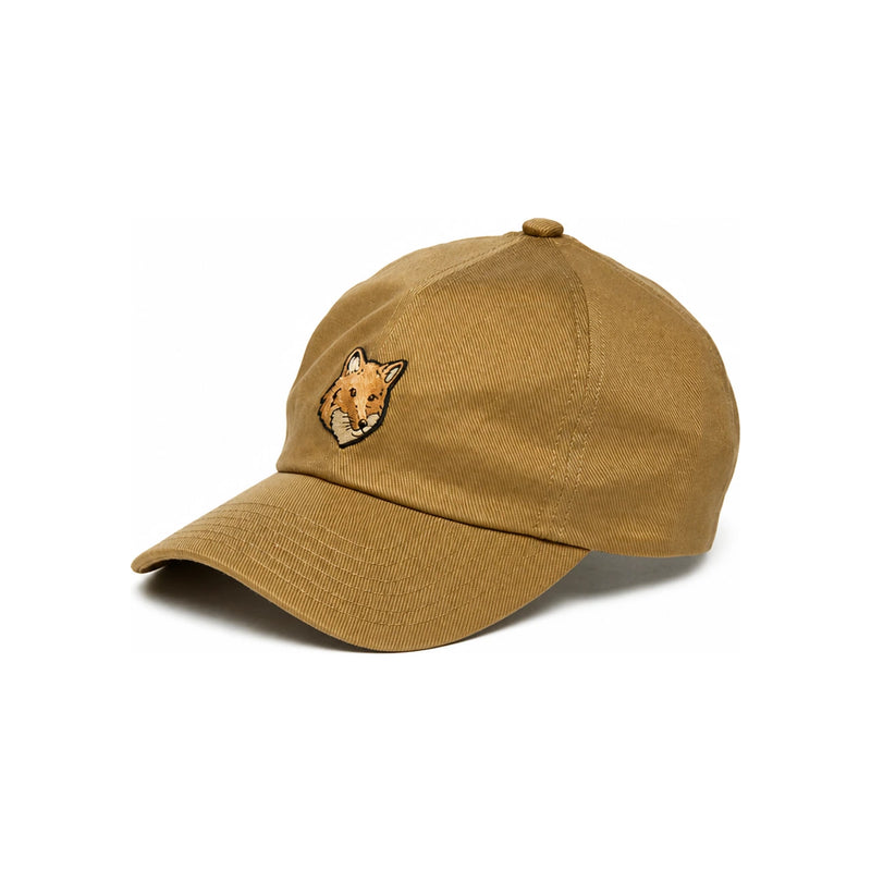 Maison Kitsune Fox Head Patch Baseball Cap Navy Cotton