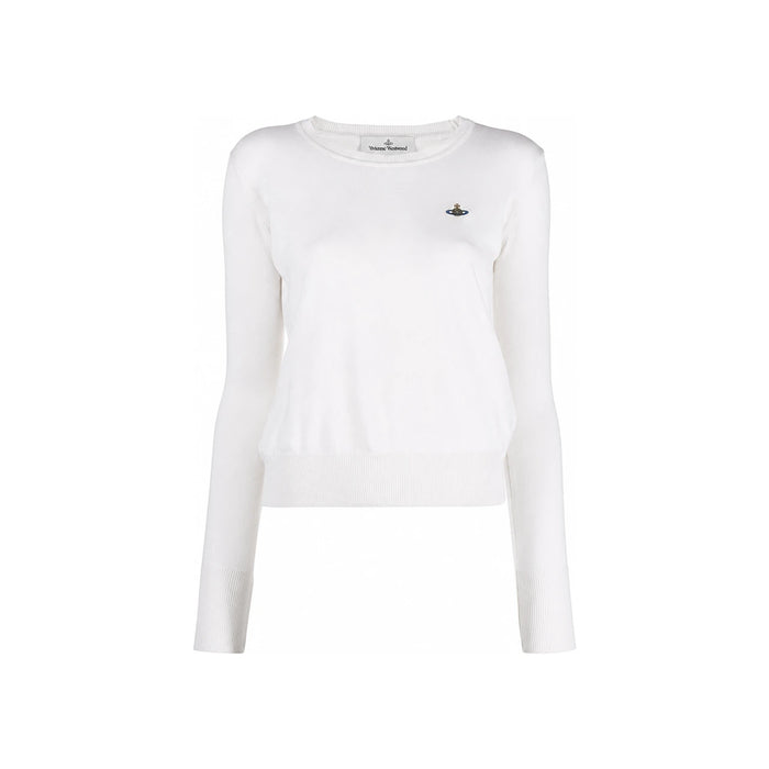 Vivienne Westwood Bea Cream Round Neck Knit Sweater