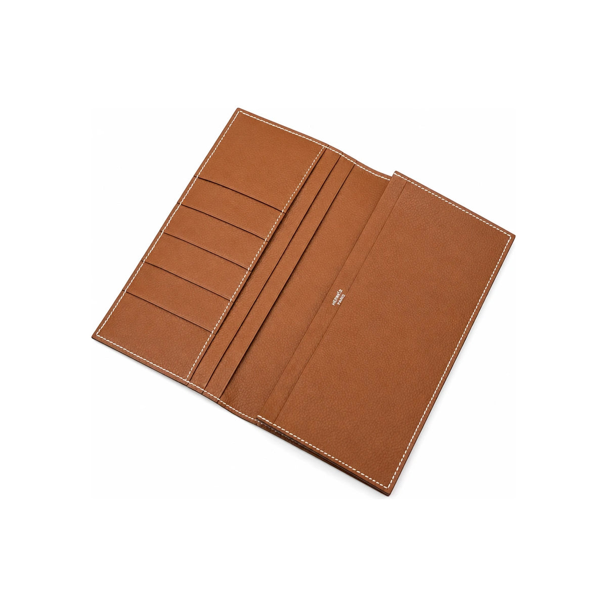 HERMES Brown Gold Epsom Calfskin MC2 Long Wallet Unisex