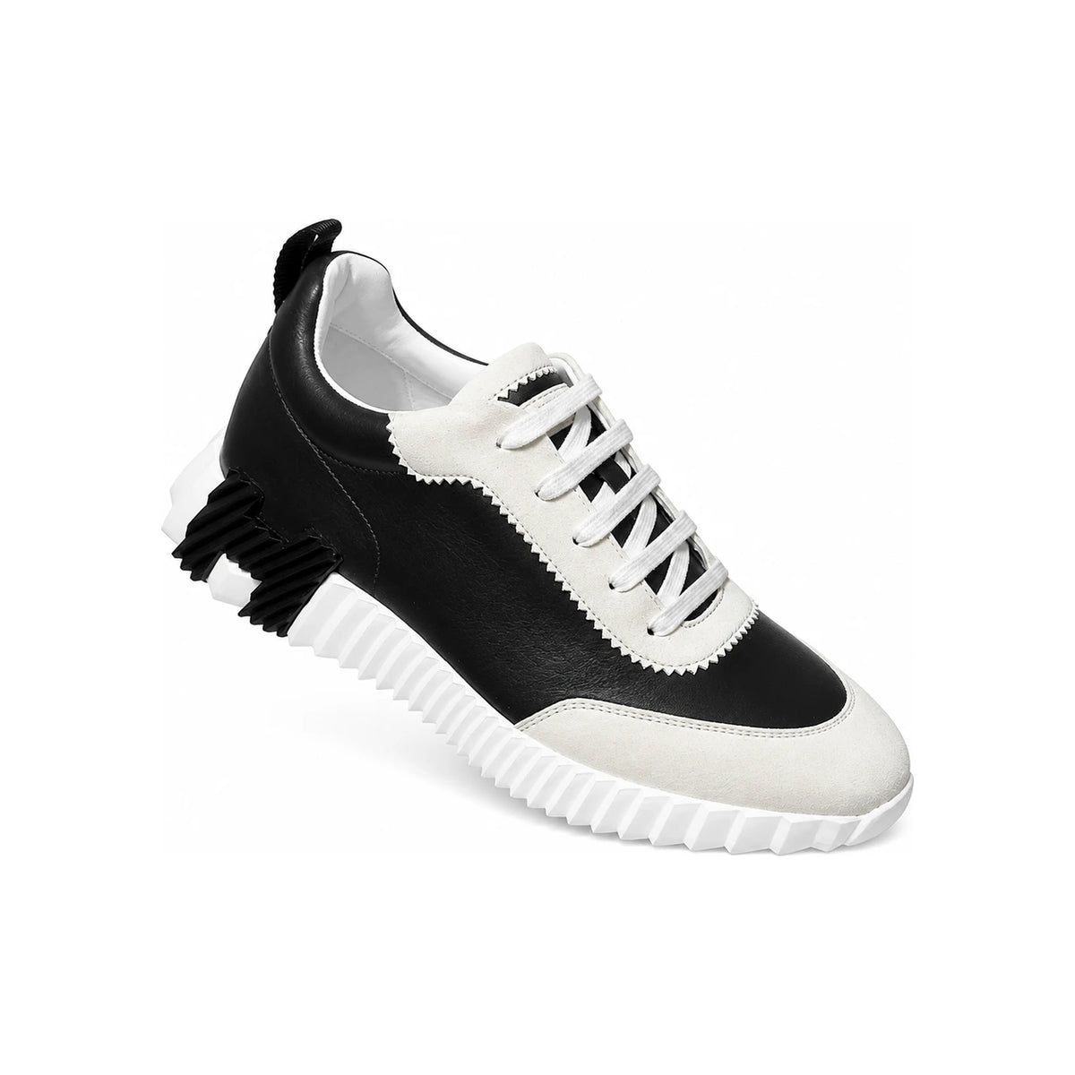HERMES Men’s Bouncing Sneakers Black Goat Leather Low-Top