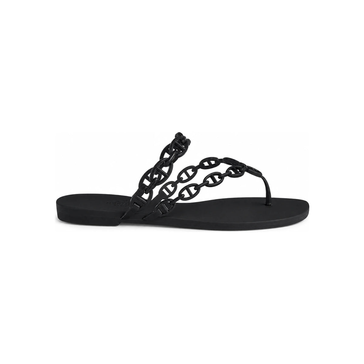 HERMES Island Noir Black Sandals for Women