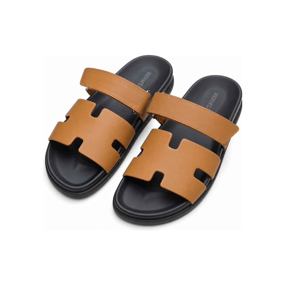 HERMES Men’s Chypre Classic Brown Leather Sandals