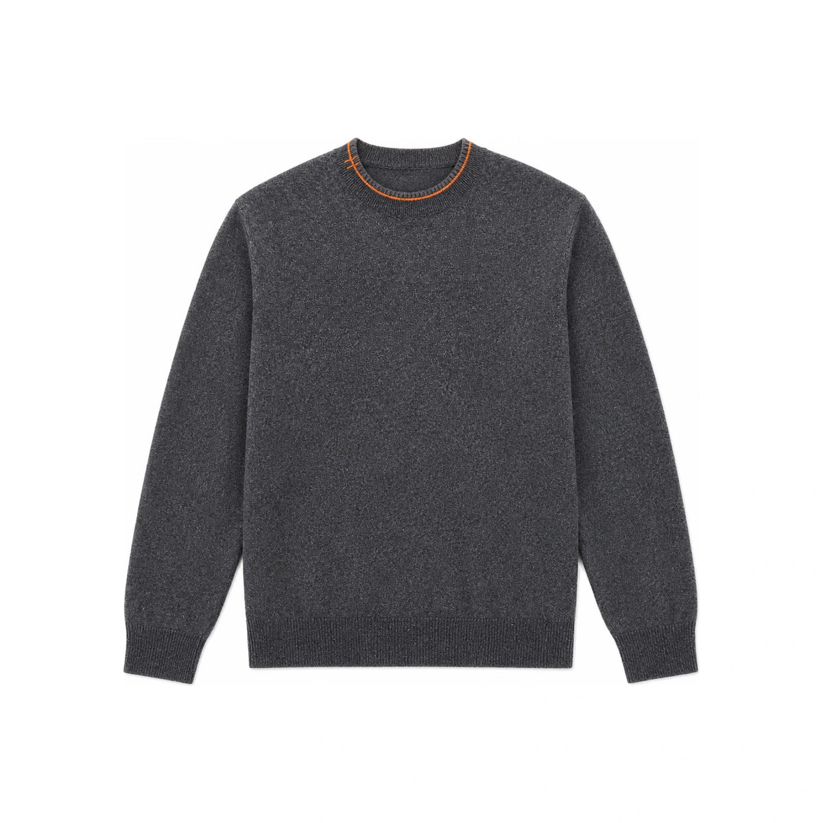 HERMES Charcoal Cashmere Sleeve Crewneck Knit Sweater for Men