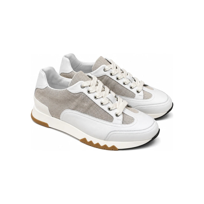 HERMES Trail Sneakers Calfskin Multicolor Beige White Low-Top