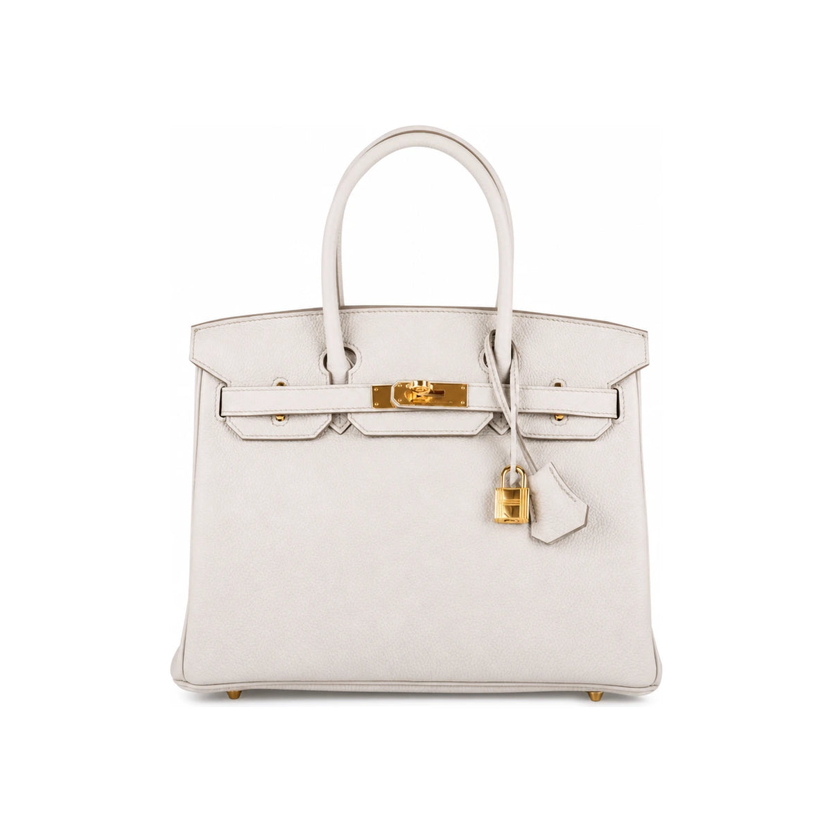 HERMES Togo Leather Birkin Bag Beton Color 30 Tote Unisex