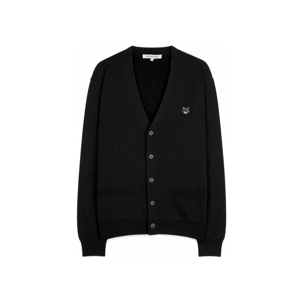 Maison Kitsune Fox Head Regular Cardigan Men’s Knit Sweater Black