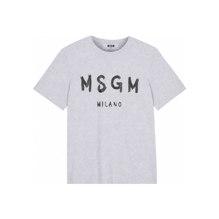 MSGM Brush Logo Short Sleeve T-Shirt Gray Men’s Cotton
