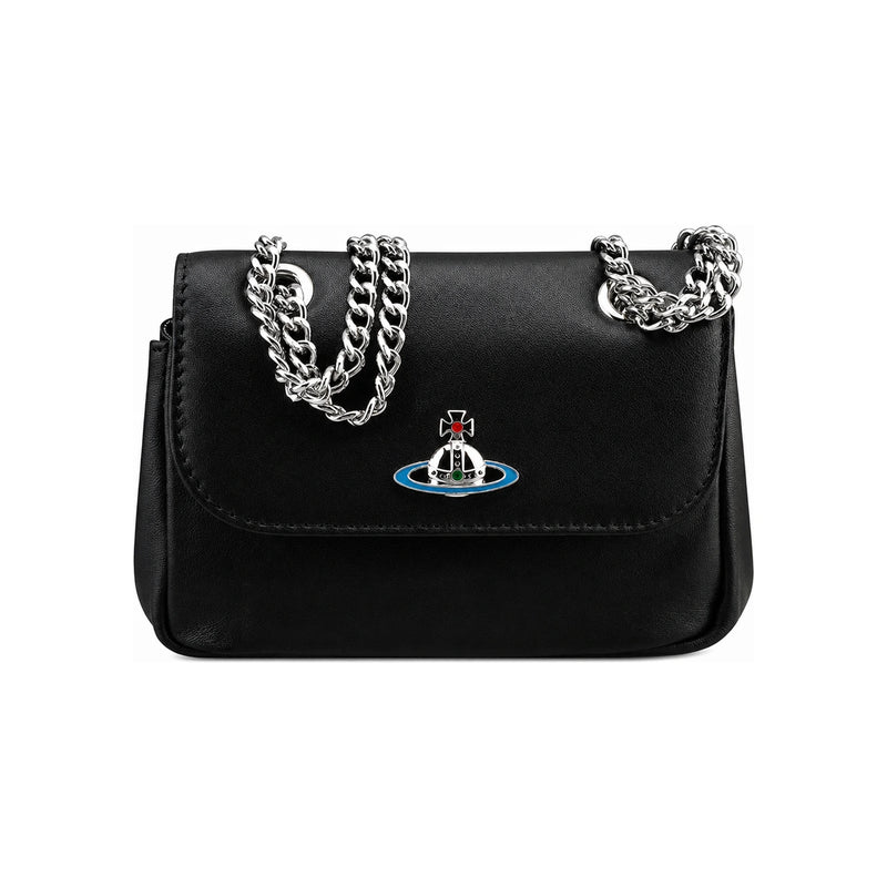 Vivienne Westwood Women’s Small Chain Shoulder Bag Black Leather