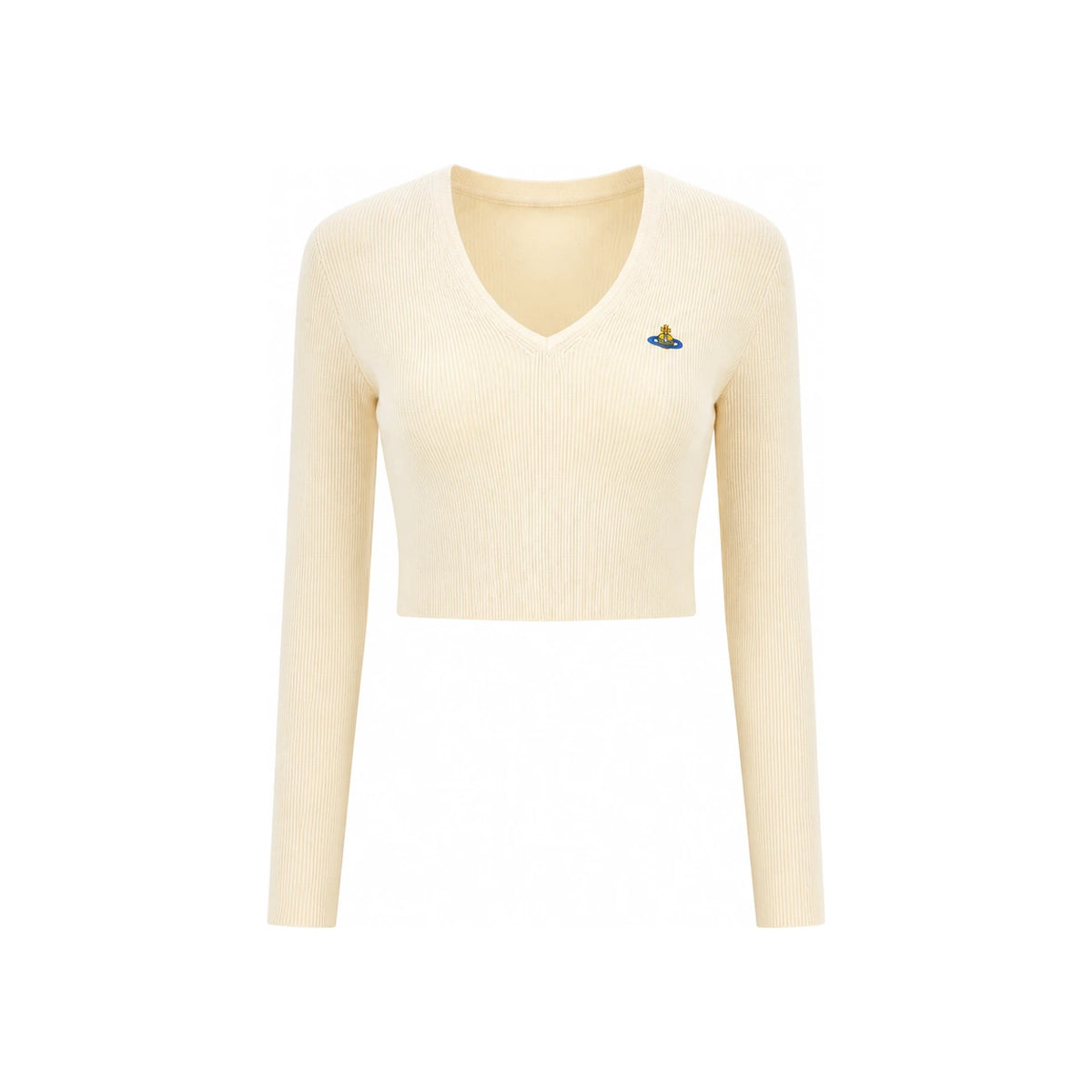 Vivienne Westwood BEA Crop V-Neck Knit Sweater A408