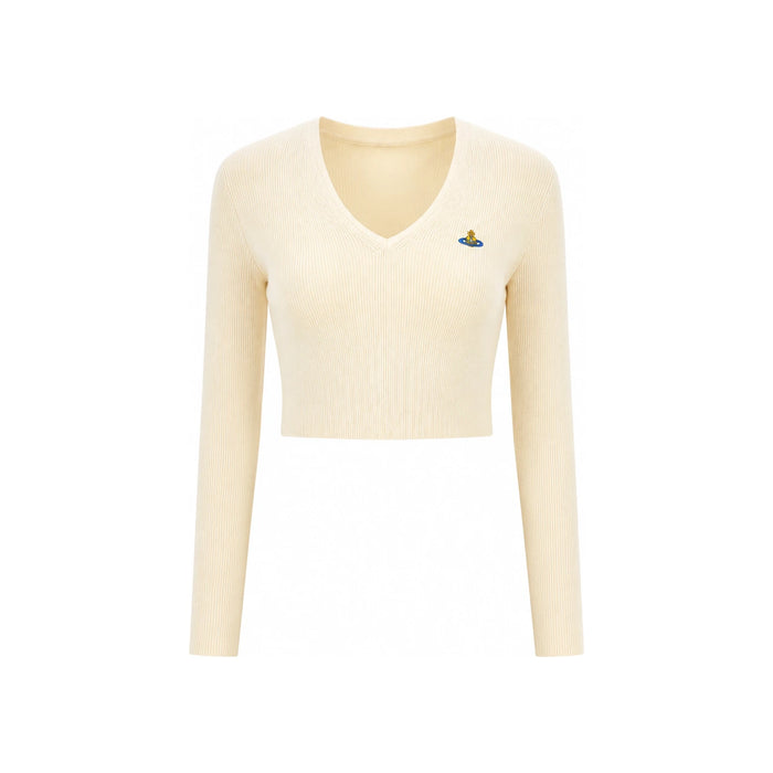 Vivienne Westwood BEA Crop V-Neck Knit Sweater A408