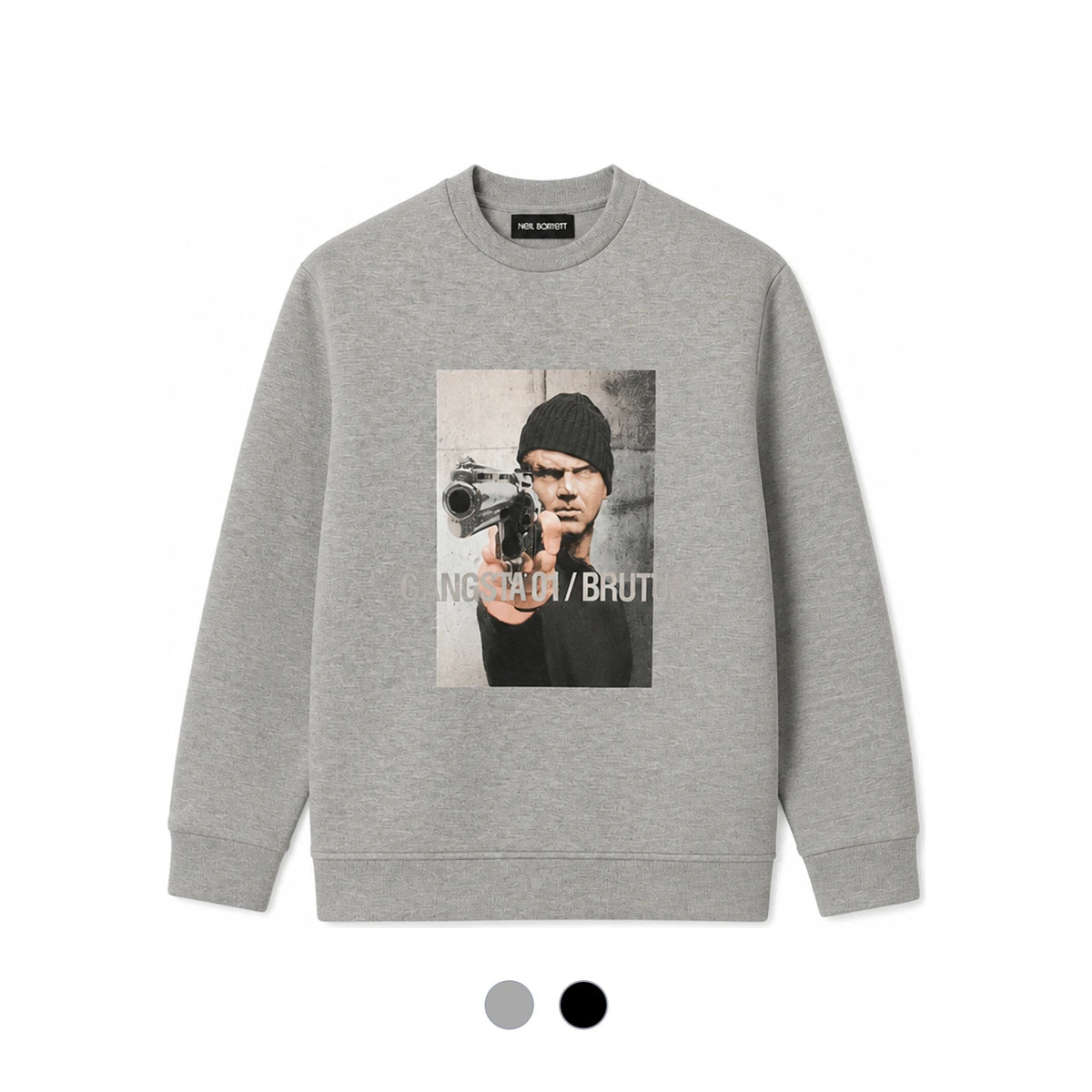 Neil Barrett Gangster Brutus Neoprene Black Sweatshirt