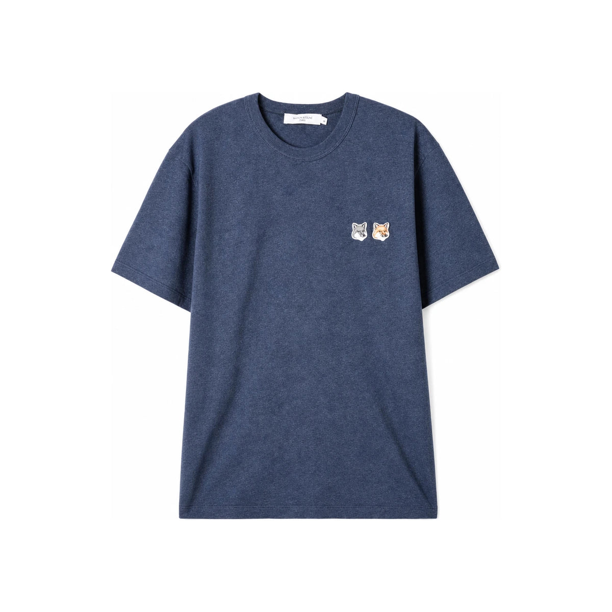 Maison Kitsune Double Fox Head Patch T-Shirt Navy IU00114KJ0008 H481