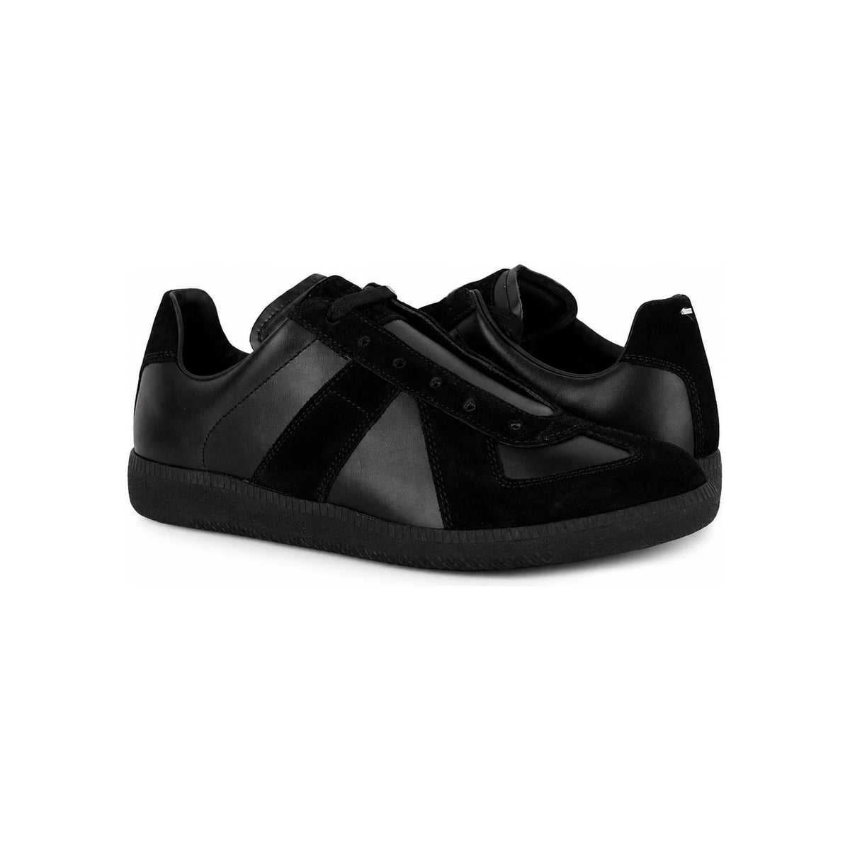 Maison Margiela Replica Low-Top Sneakers Black Leather