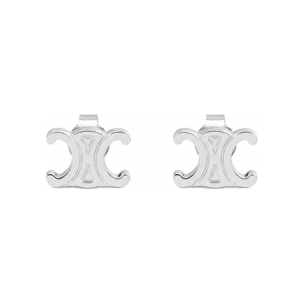 CELINE Triomphe Silver Women's Earrings