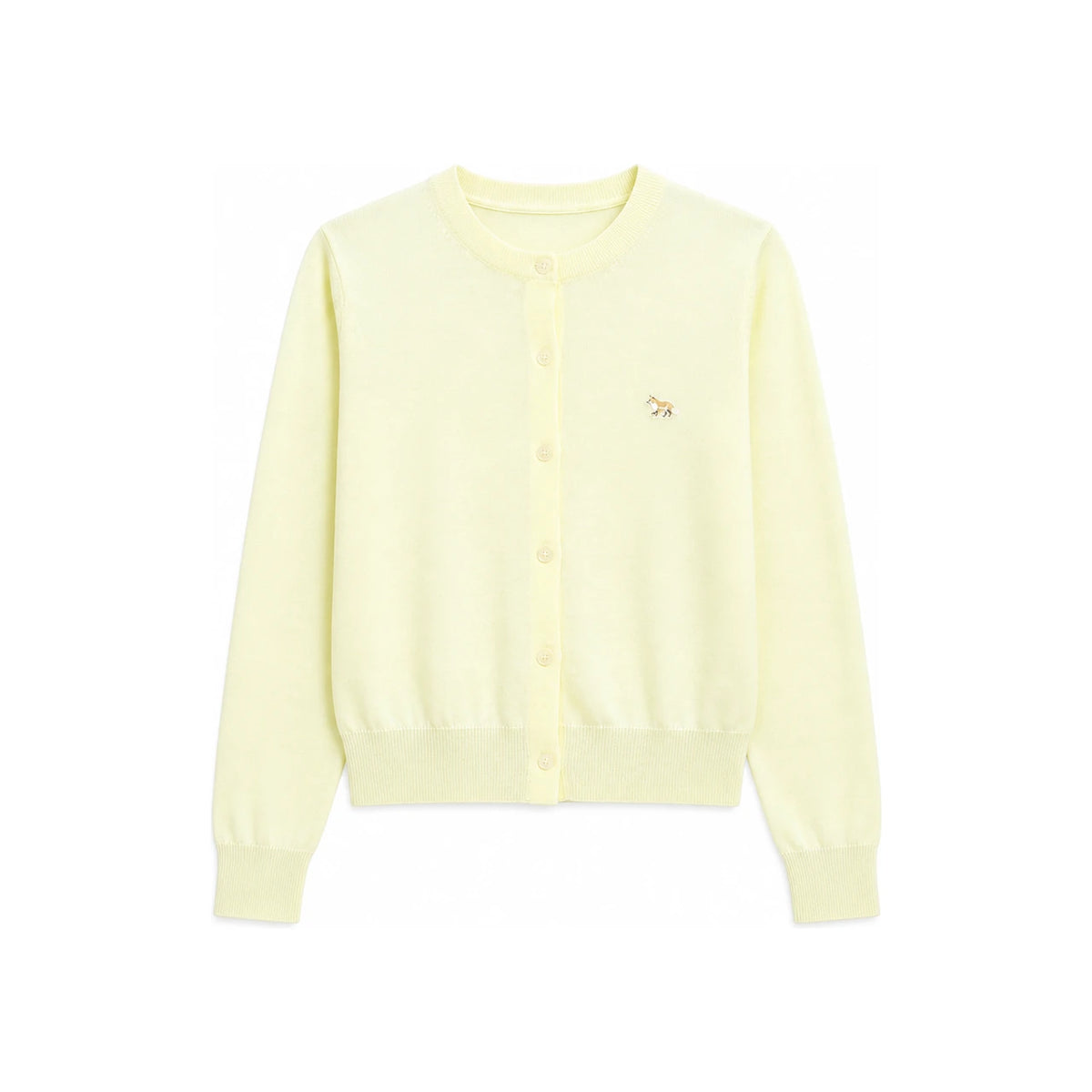 Maison Kitsune Baby Fox Patch Yellow Cardigan MW00507 KT1036 P726
