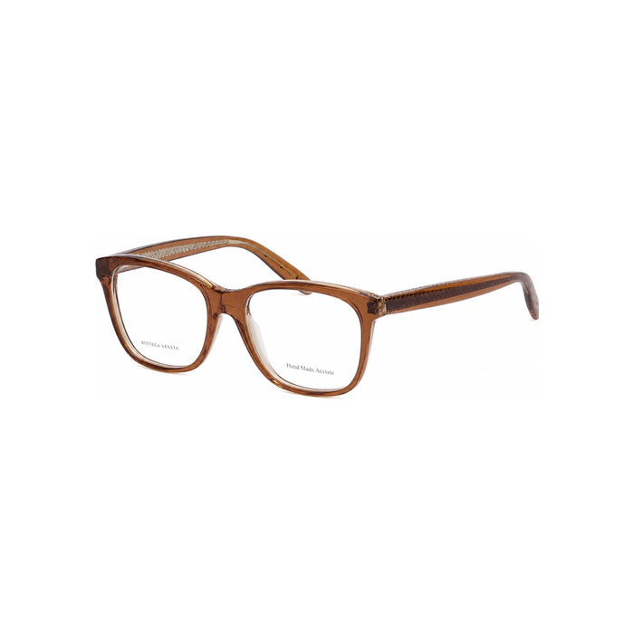 Bottega Veneta Brown Translucent Square Acetate Eyeglass Frames Unisex BV244 F2I