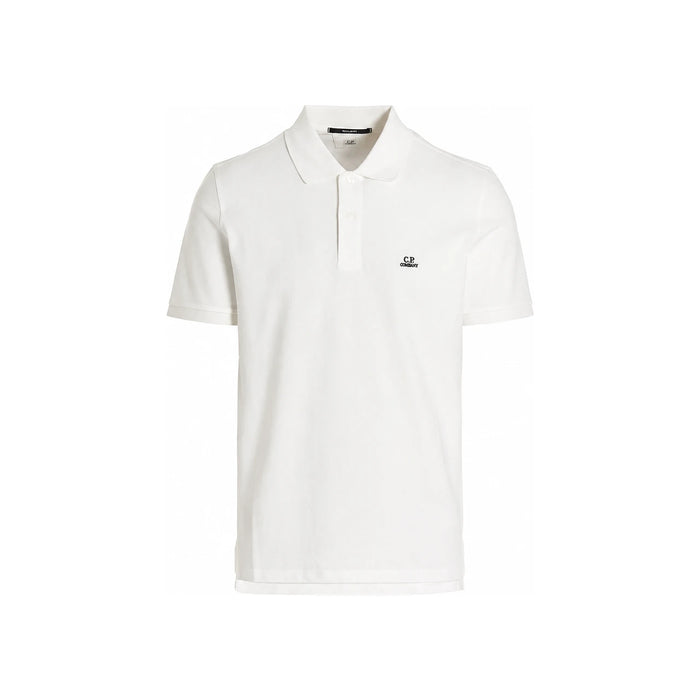 CP Company Logo Patch Polo Shirt White Men’s Cotton