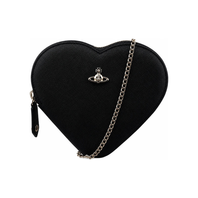 Vivienne Westwood New Heart Bag Black Chain Crossbody Bag