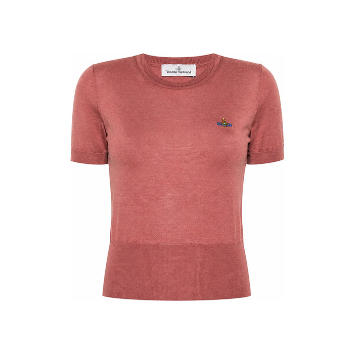 Vivienne Westwood Bea Knit Top Rose Round Neck Sweater
