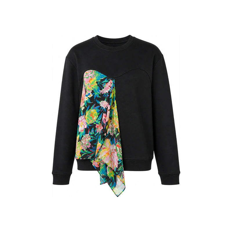 MSGM Scarf Panel Sweatshirt for Women MDM65Y 01