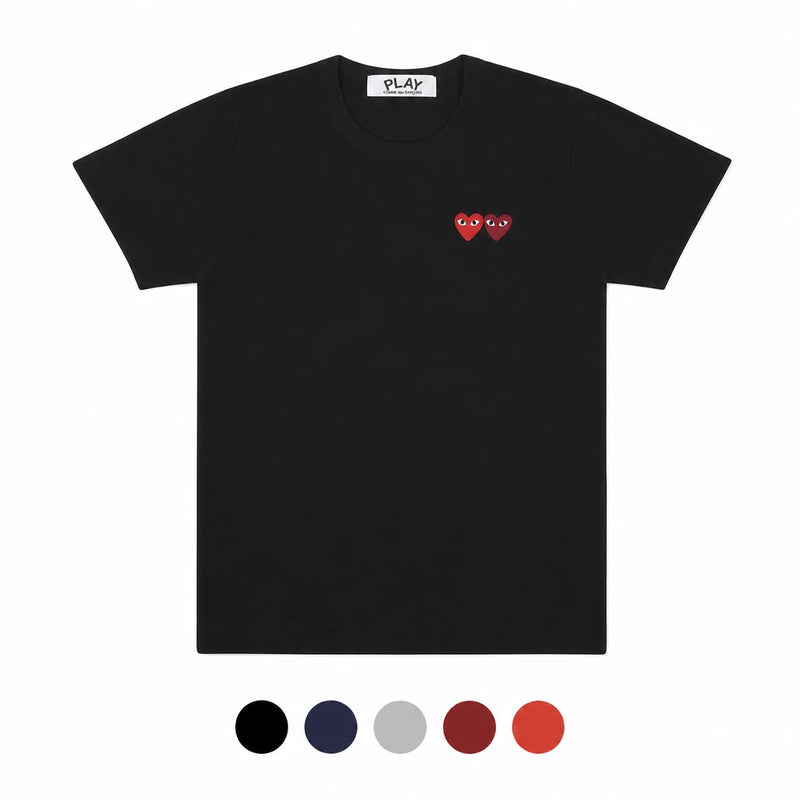 Comme des Garcons Women's Double Patch Logo Short Sleeve T-Shirt AX T226