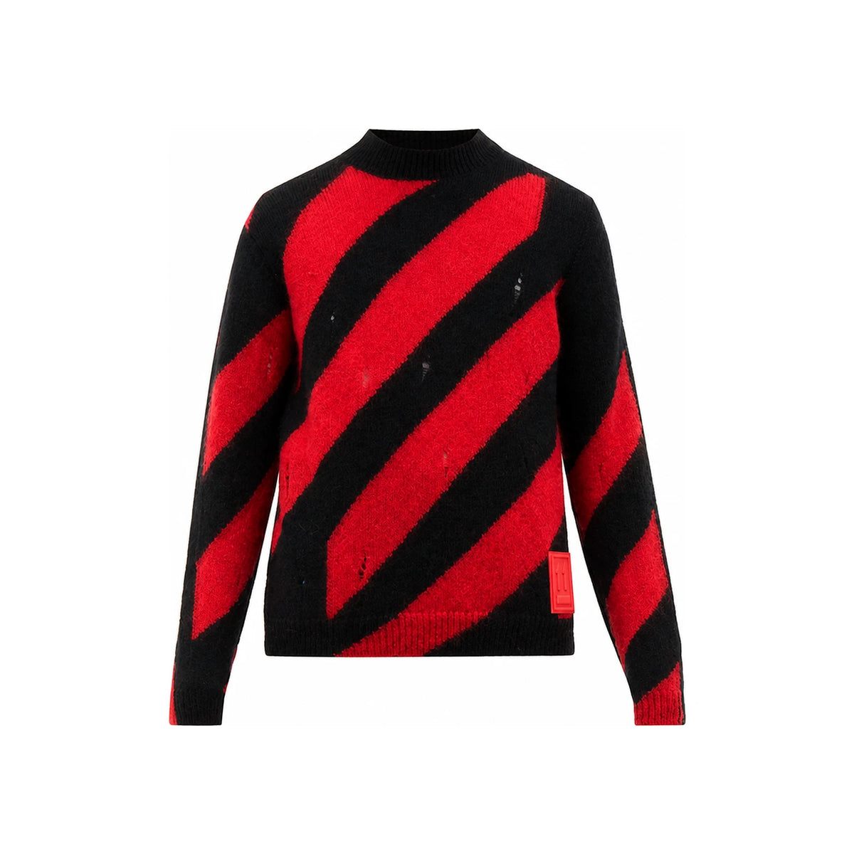 OFF WHITE Diag Mohair Crewneck Sweater Red OMHE028E19B02002