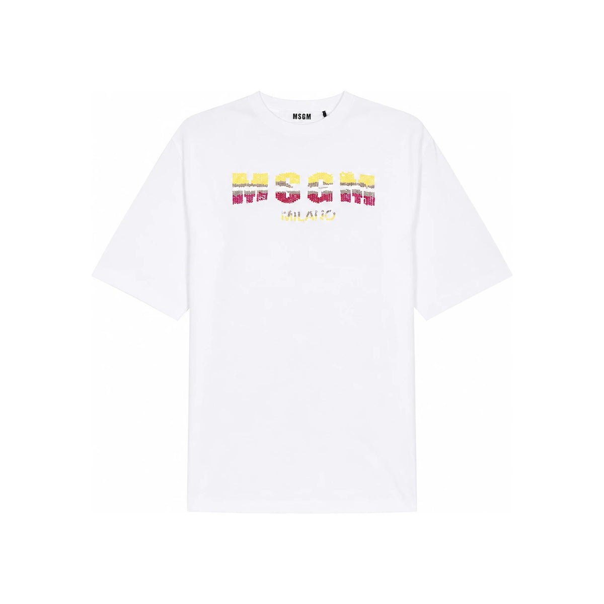 MSGM Women's Sequin Logo Short-Sleeve T-Shirt 2841MDM218 207298 01