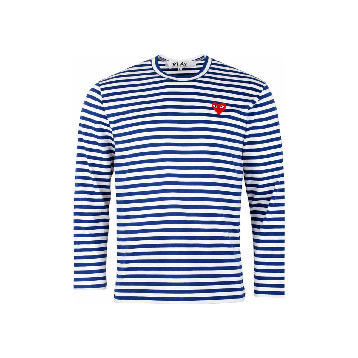 Comme des Garcons Red Heart Patch Stripe T-Shirt Mens AZ T164 051 2