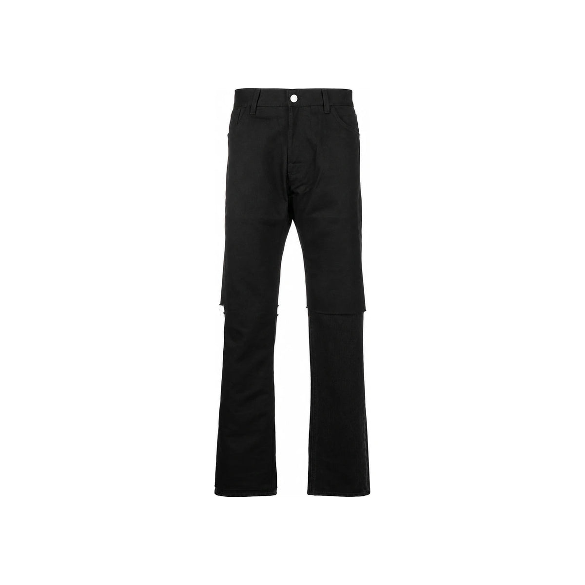 Raf Simons Men's Black Slim Fit Double Destroyed Denim Jeans 202 311 10130 00099