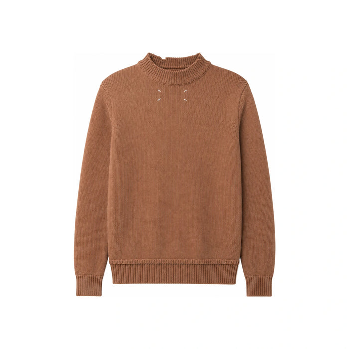 Maison Margiela Back Stitch Double Neck Wool Crewneck Sweater S50GP0243