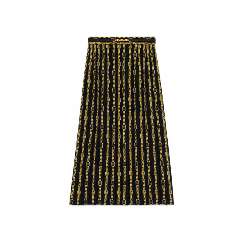 CELINE Triomphe Pleated Silk Maxi Skirt 2J335702N 38ZE