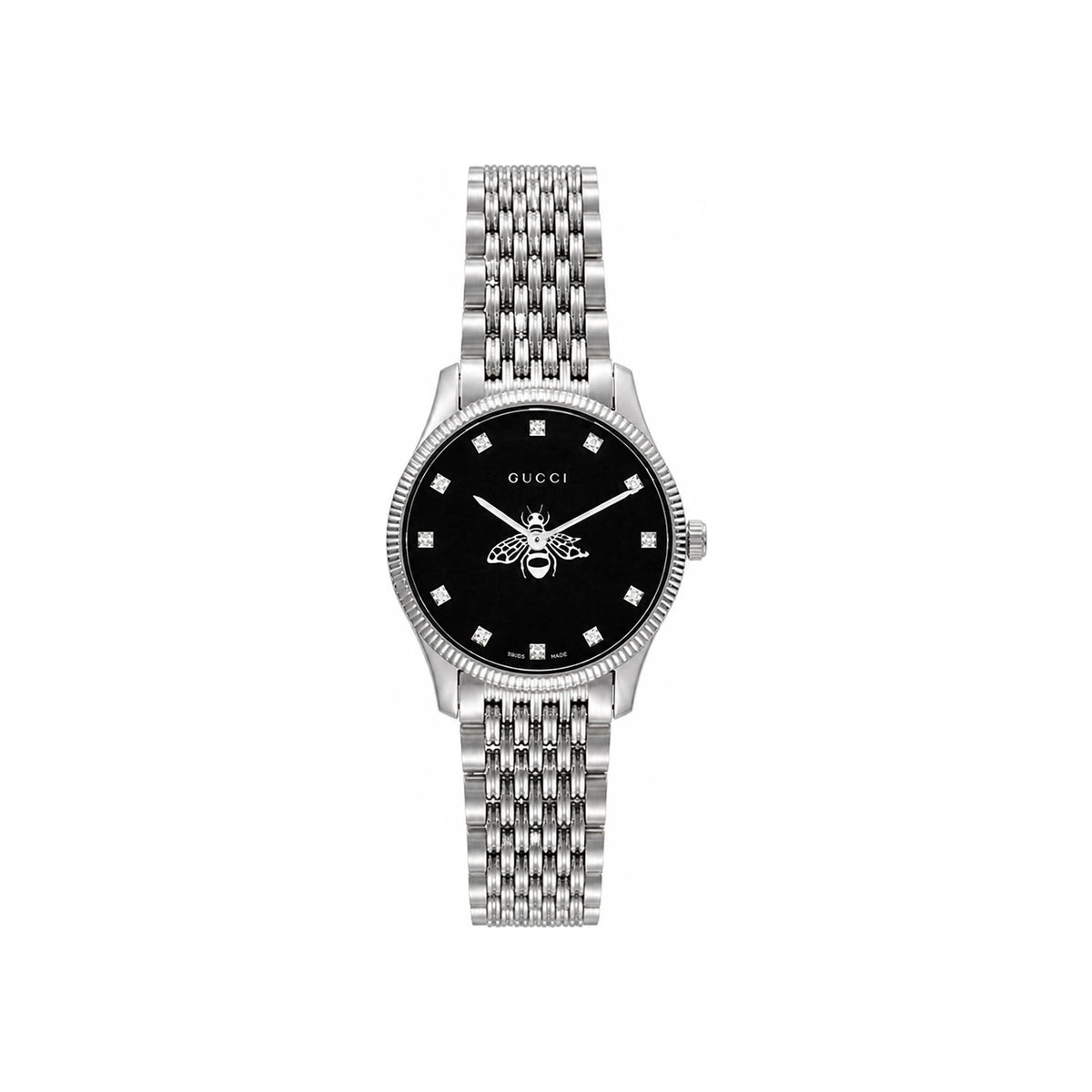 GUCCI G-Timeless Bee Black Silver Women’s Metal Watch YA1265020