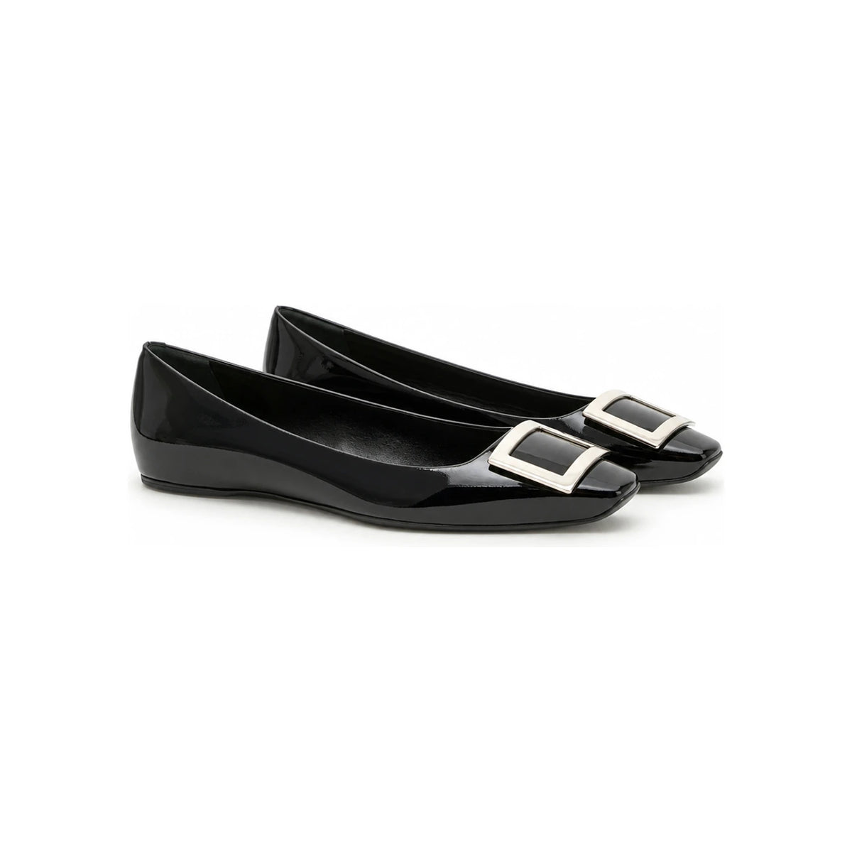 Roger Vivier Black Leather Trompette Flat Pumps RVW40415280D1P