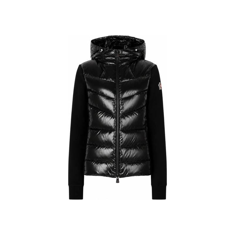 Moncler Grenoble Logo Patch Hooded Zip-Up Down Jacket Black