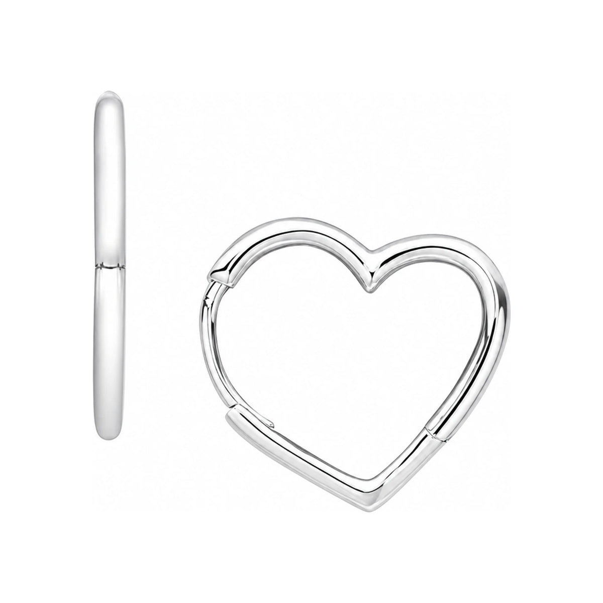 PANDORA Asymmetric Heart Rose Hoop Earrings 298307C00