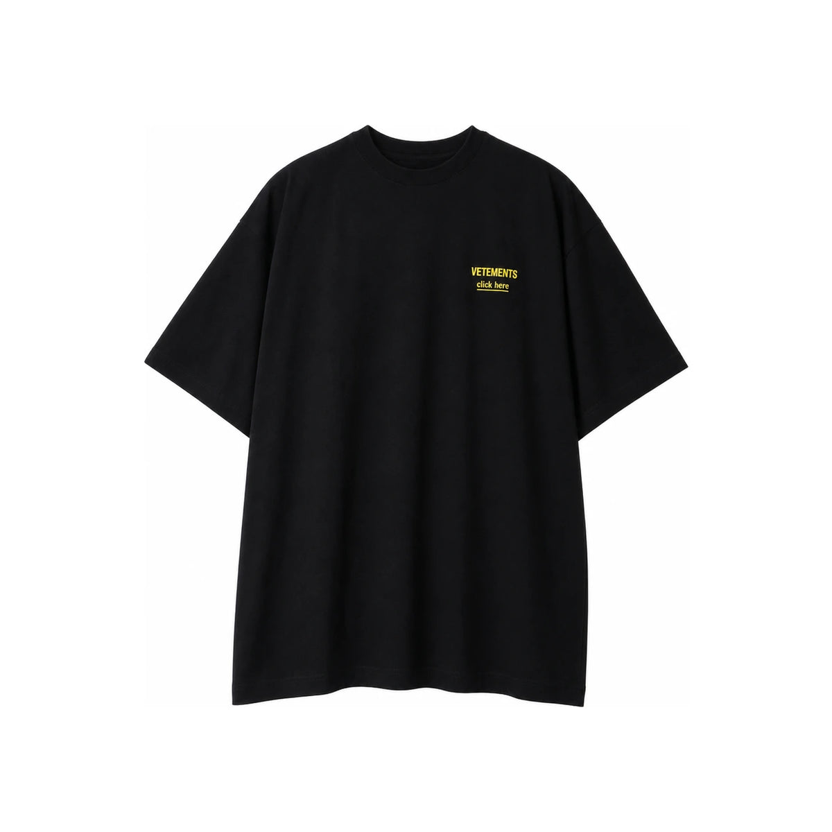 Vetements Men's Chest Logo Print Short Sleeve T-Shirt Black UA53TR110B 1610