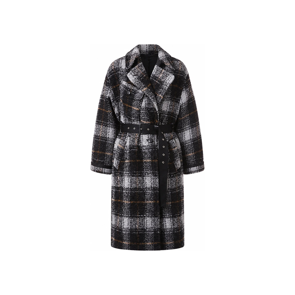 Isabel Marant Laurie Double Breasted Check Coat Charcoal