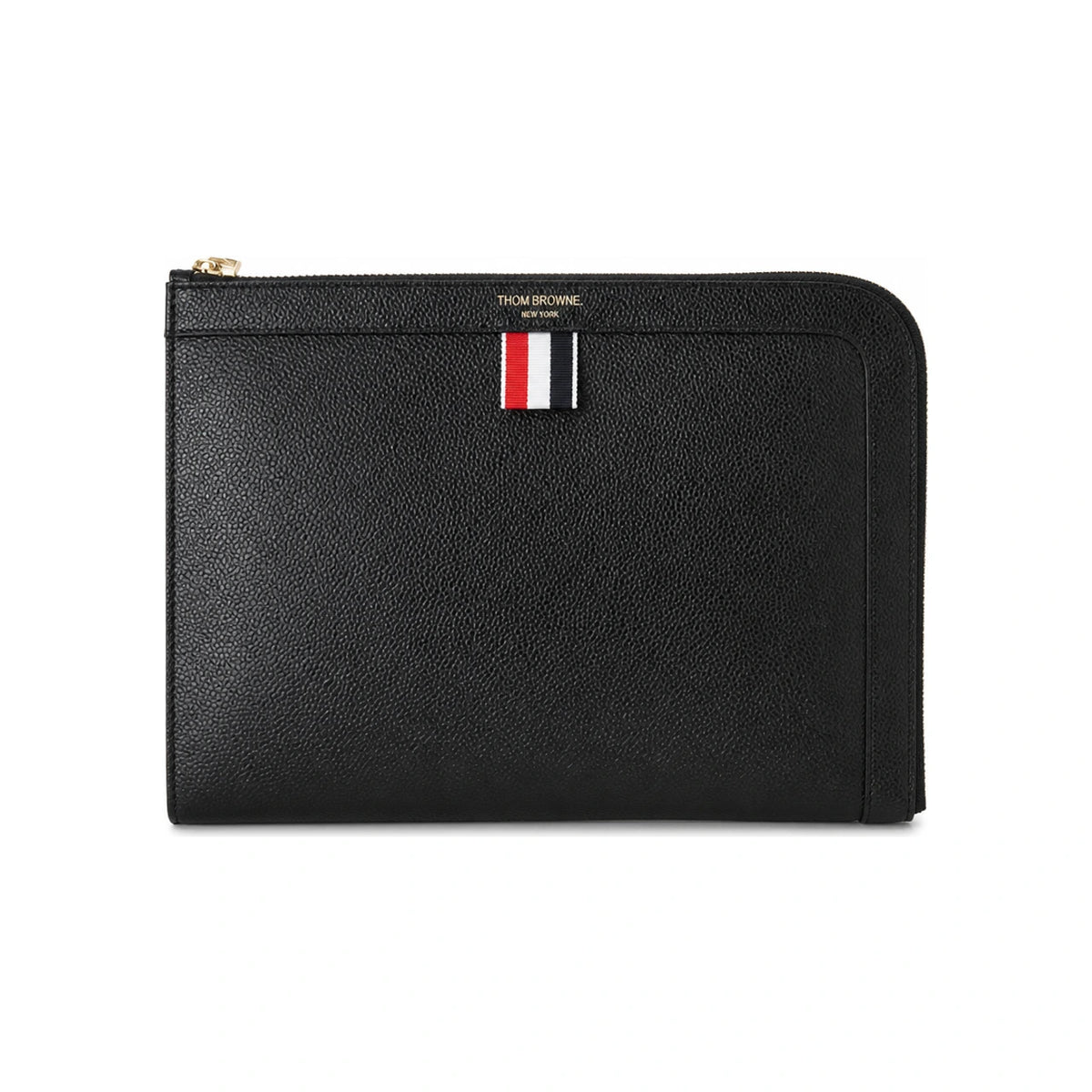 THOM BROWNE Men's Pebble-Grain Leather Mini Clutch MAC072A 00198 001 1