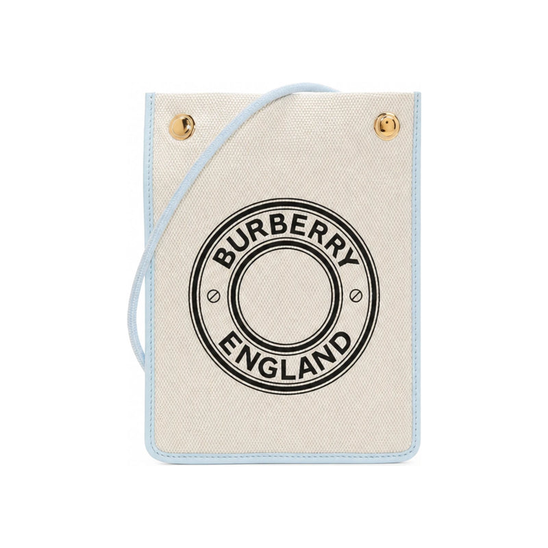 BURBERRY Graphic Logo Canvas Flat Pouch Crossbody Bag