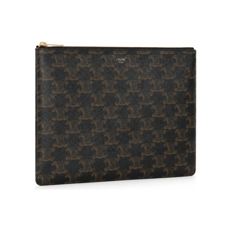 CELINE Triomphe Leather Pouch Clutch Bag 10D462BT9