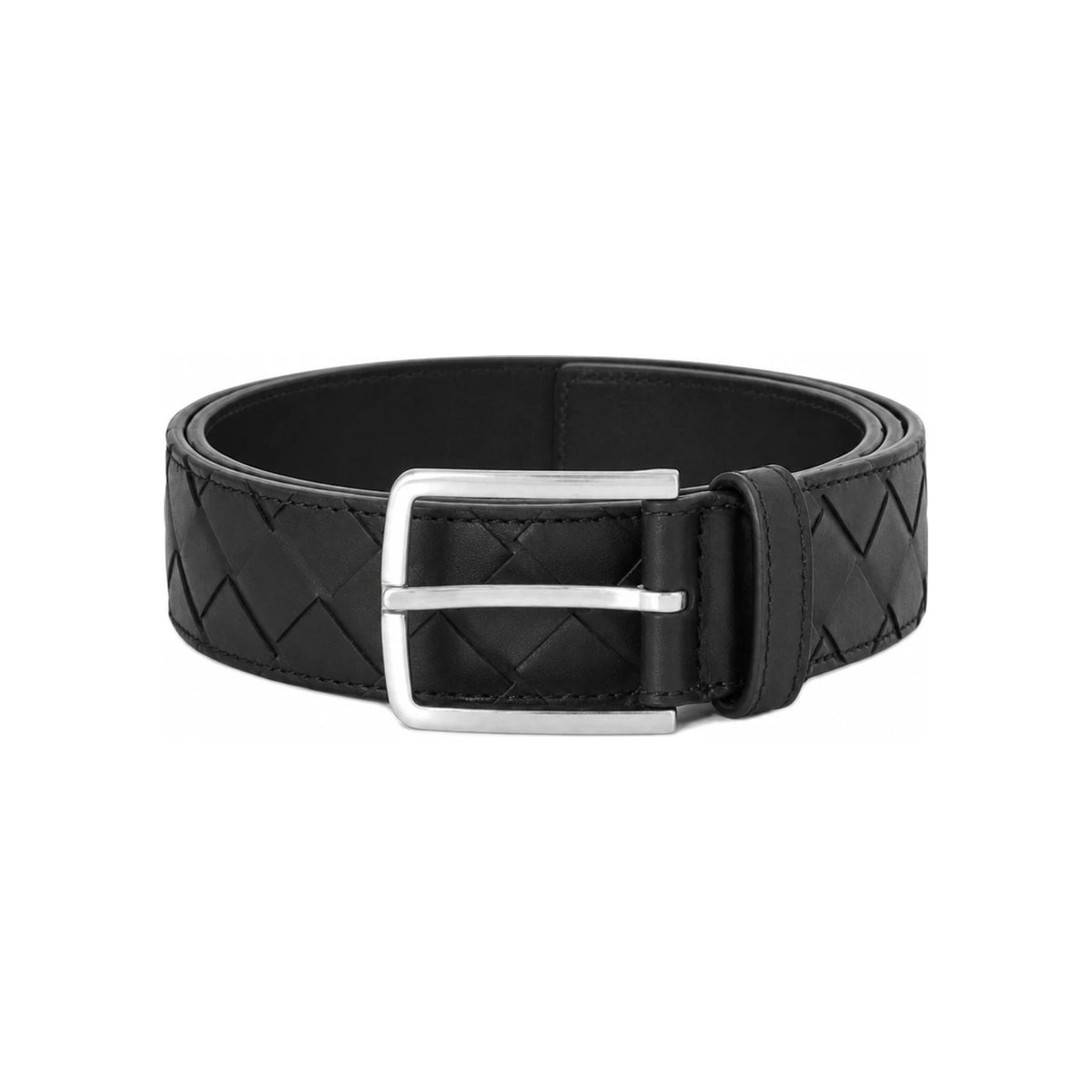 Bottega Veneta Men's Intrecciato Leather Belt 609182
