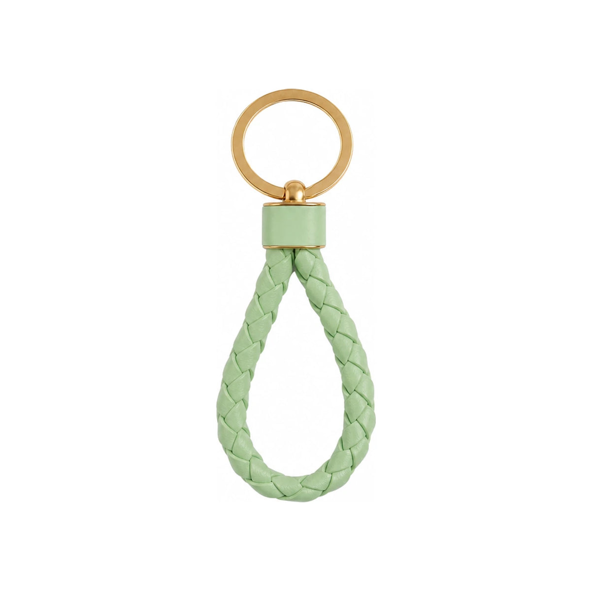 Bottega Veneta Intrecciato Leather Keyring Beige Keychain Accessory