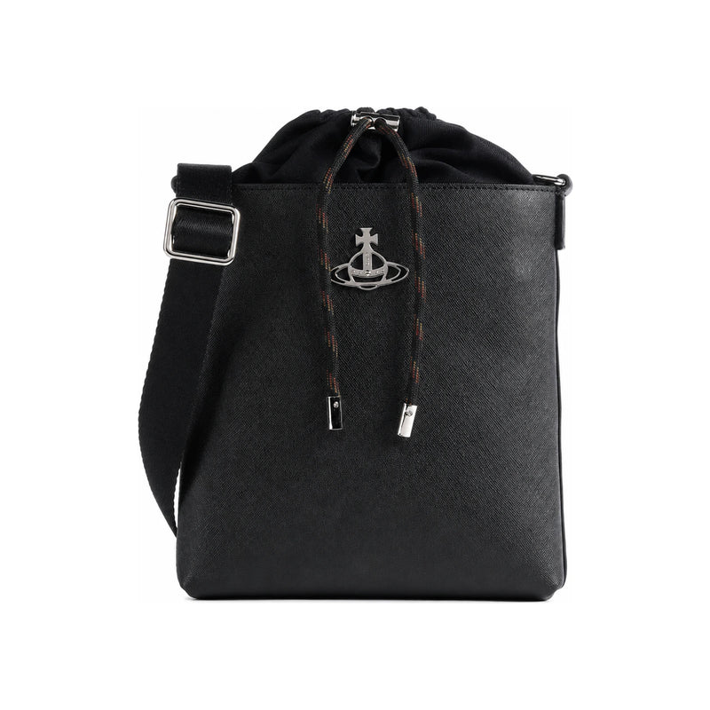 Vivienne Westwood Saffiano Drawstring Crossbody Bag