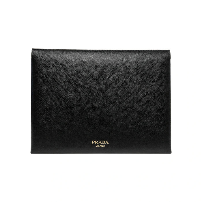 PRADA Saffiano Leather Document Clutch Crossbody Bag 1MD007 BLACK