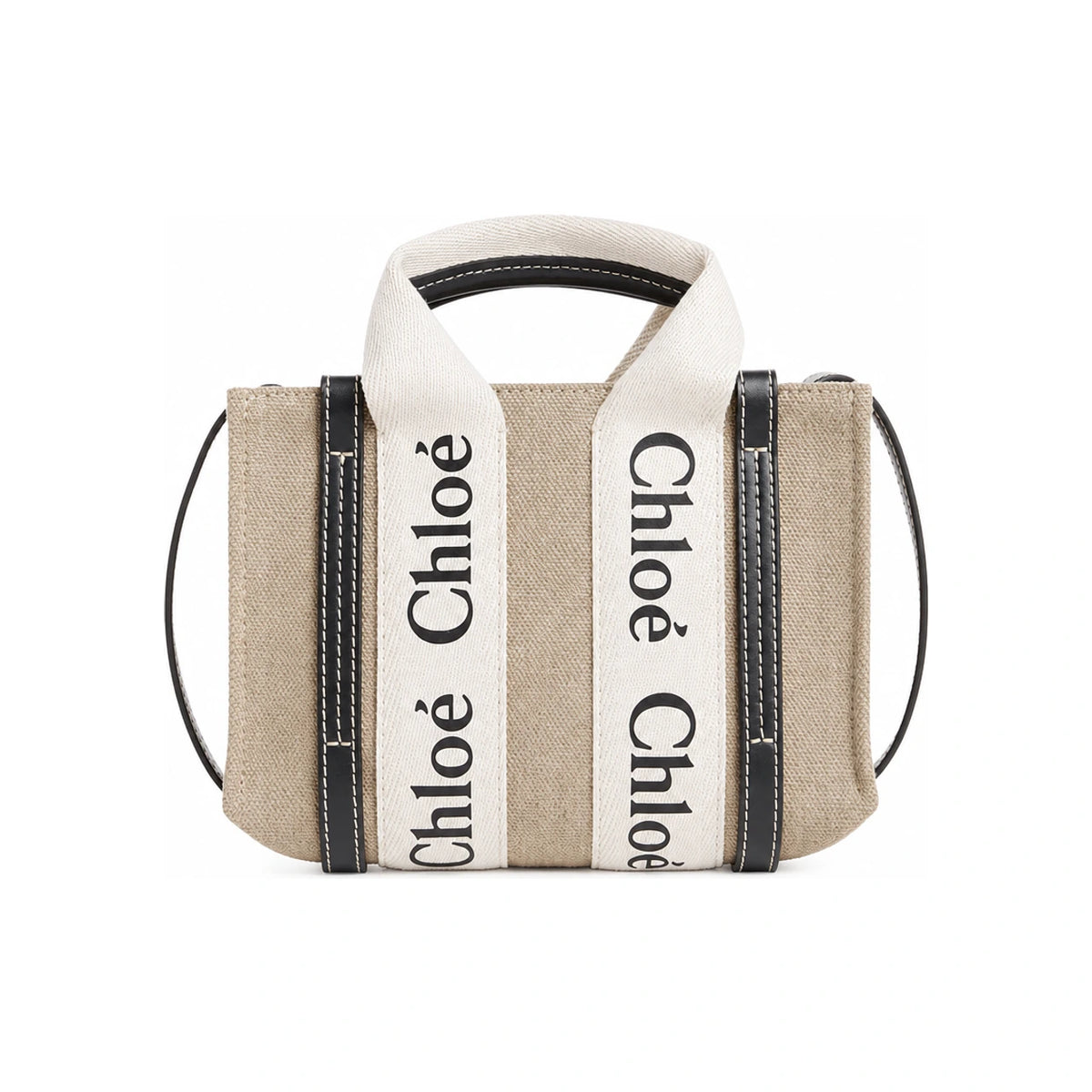 Chloe Woody Mini Tote Bag Natural CHC22AP237I26 91J