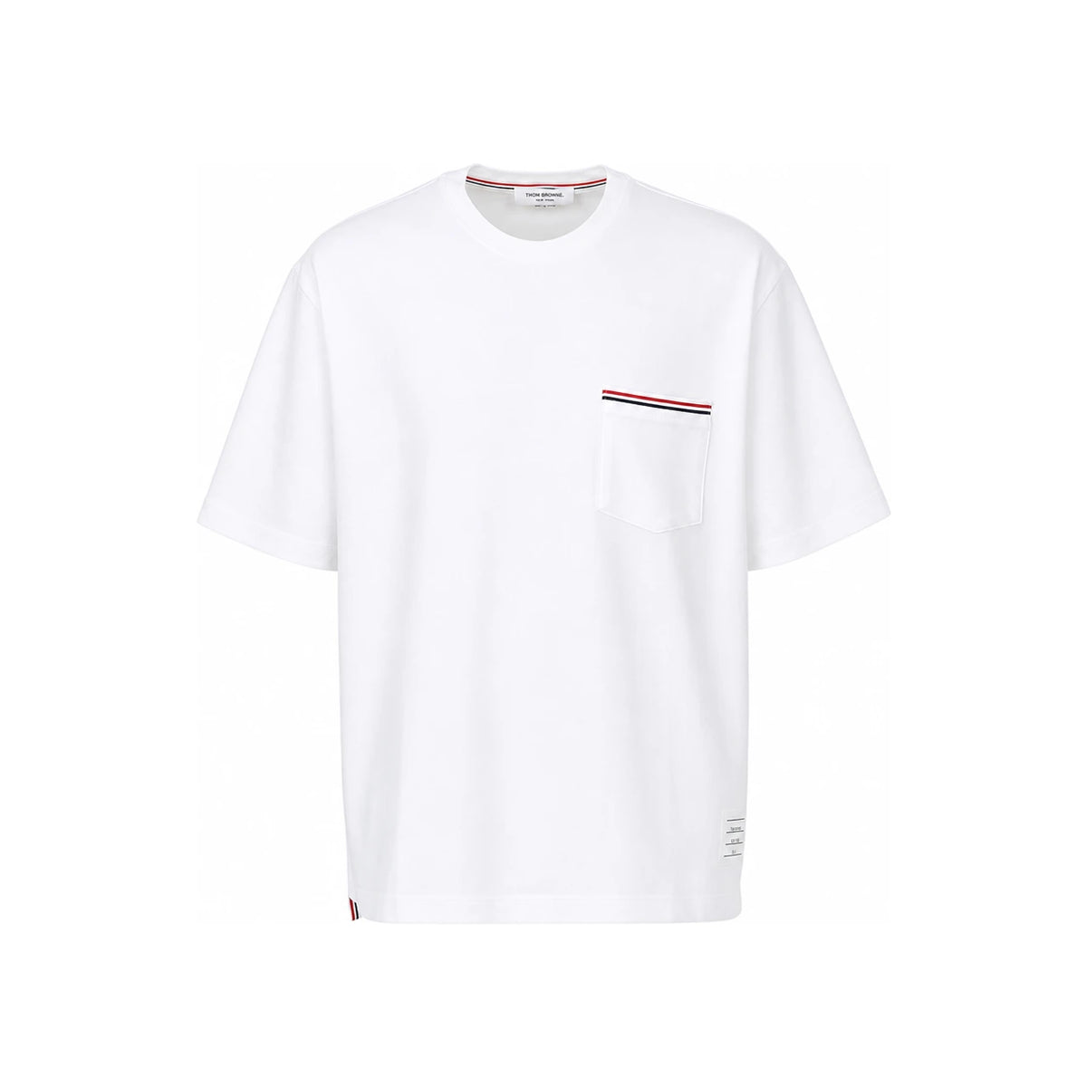 THOM BROWNE Oversized Short Sleeve Pocket T-Shirt White Men