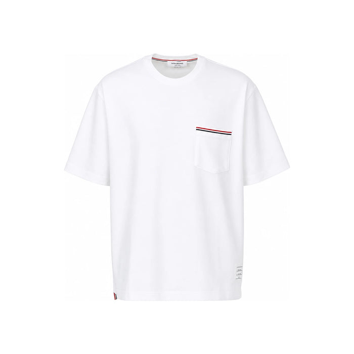 THOM BROWNE Oversized Short Sleeve Pocket T-Shirt White Men