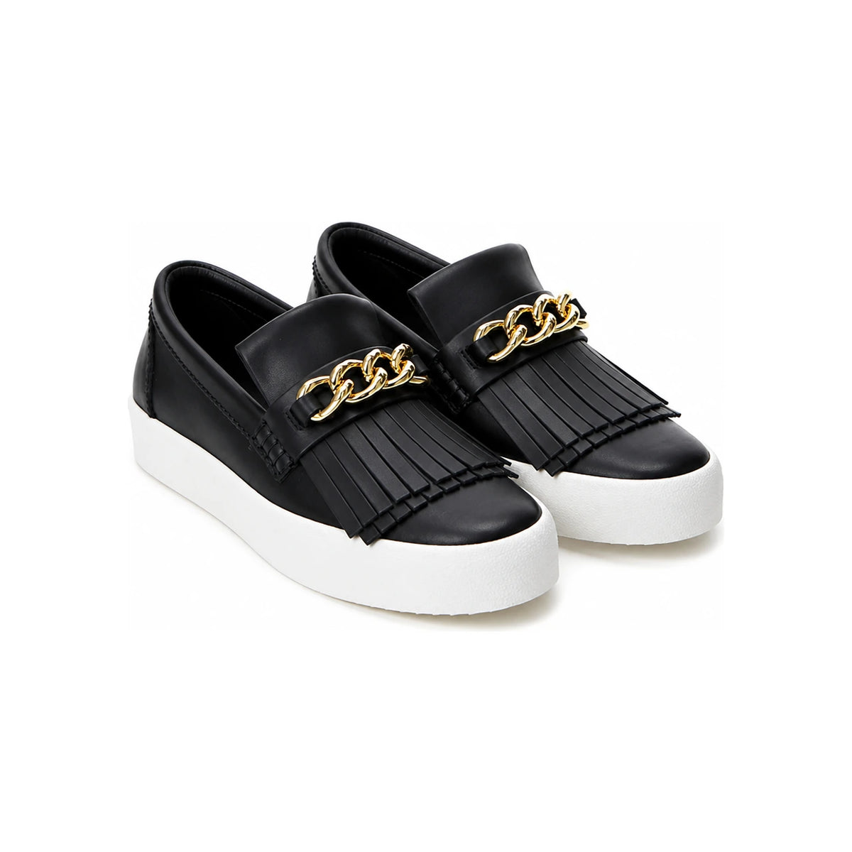 Giuseppe Zanotti Gold Chain Slip-On Low Top Sneakers RM6045 NERO