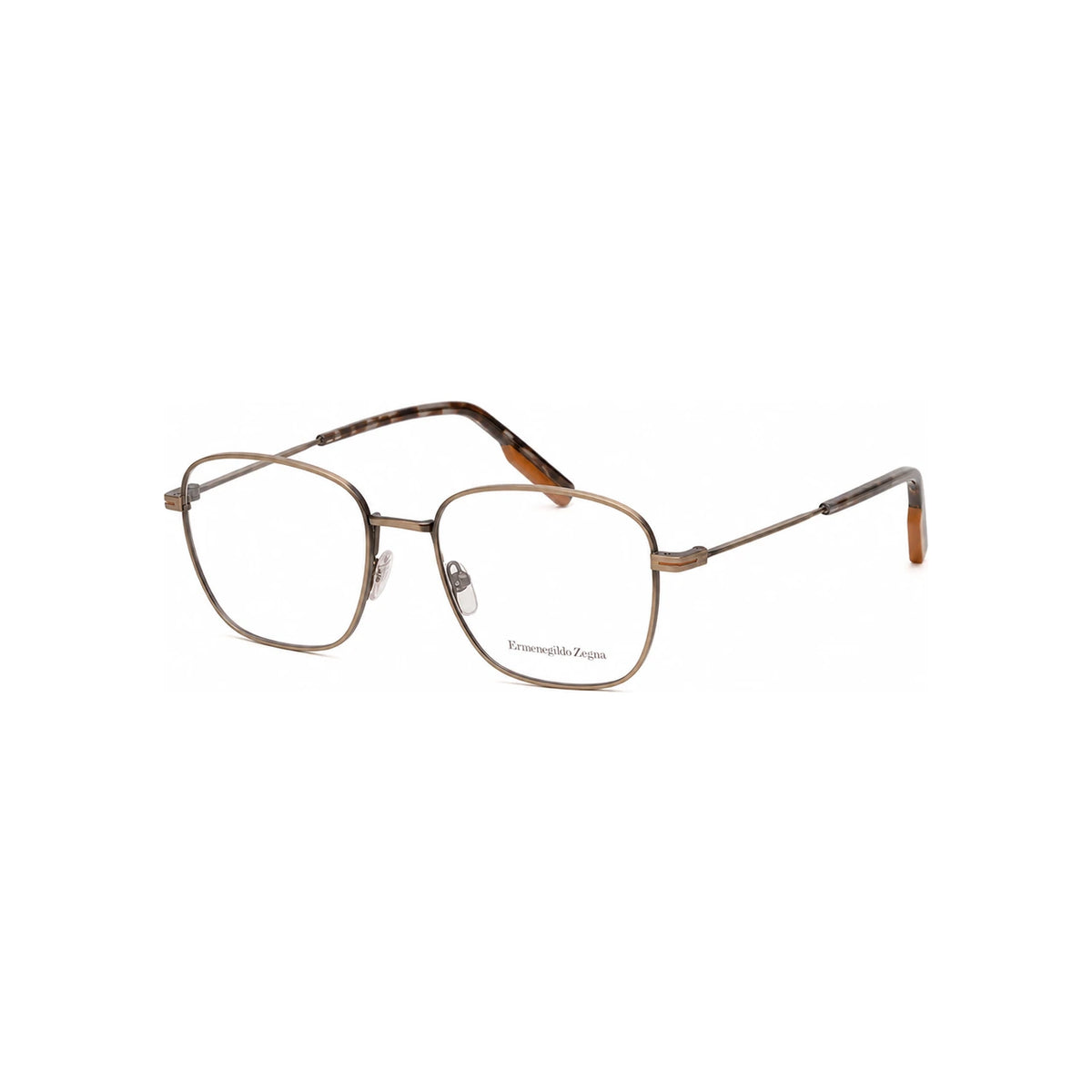 Zegna Metal Rectangle Eyeglass Frame Unisex Gold EZ5168 036